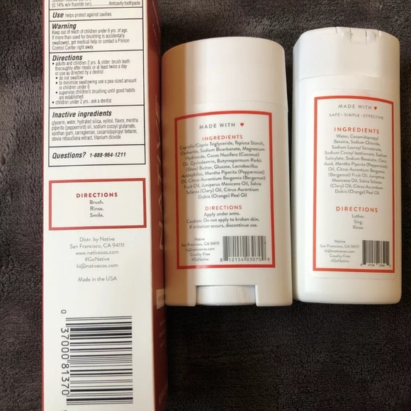 Last one Native Candy Cane Full Size Deodorant Toothpaste - Picture 4 of 5